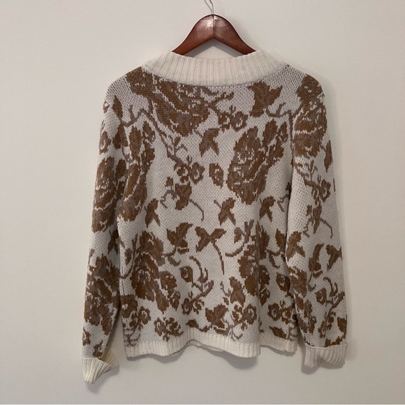 VTG Women’s Crystal Kobe Sz. M Acrylic Cardigan Floral Cottagecore Old Money - Picture 6 of 6